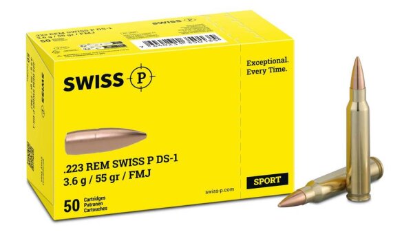 SWISS P Patronen .223 REM DS-1 3,6G 50ER